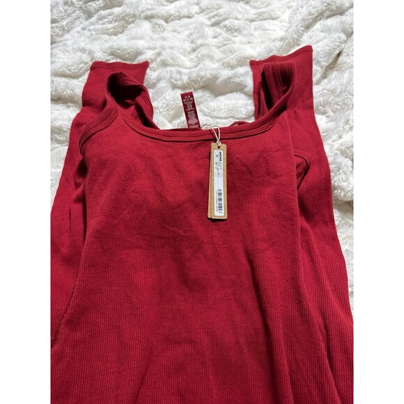 Skims Cotton Ribbed Jumpsuit Brick - Picture 8 of 8